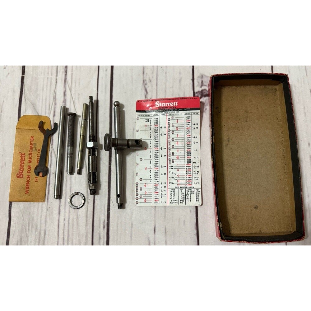 Starrett Inside Micrometer Set With Rods Wrench And Original Box